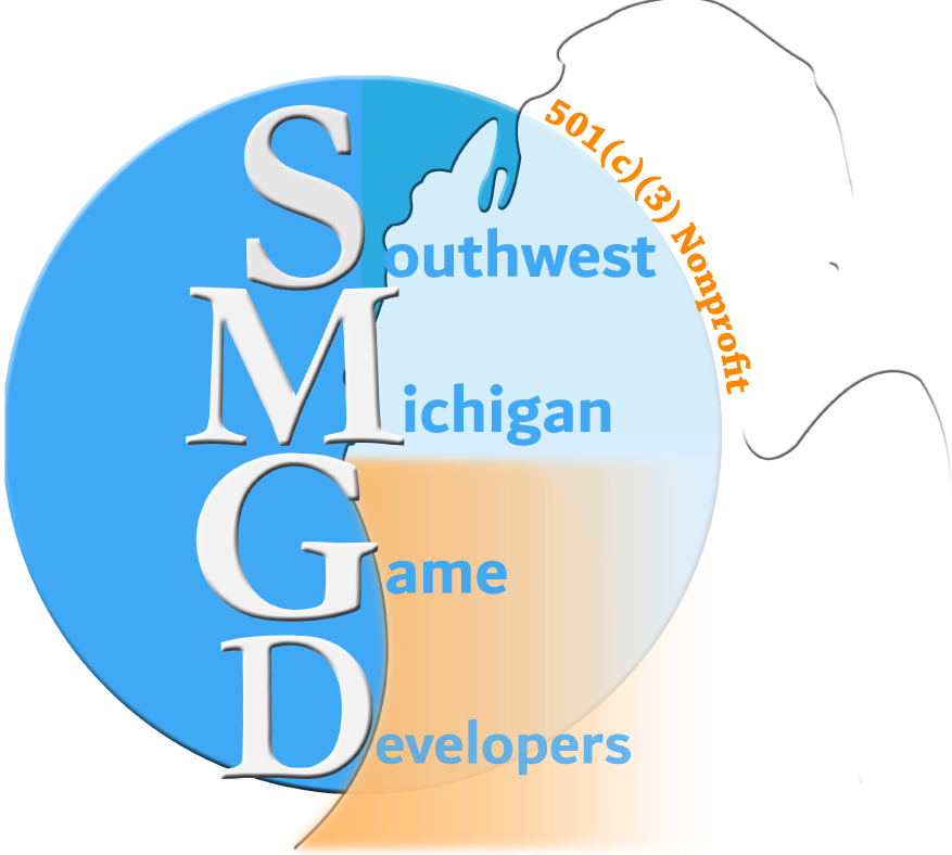 Southwest Michigan Game Developers logo with Southwest Michigan highlighted in orange